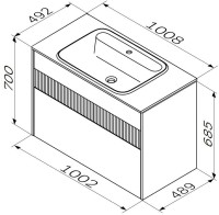 Тумба под раковину без столешницы AM.PM Func 100 белая матовая, с 2 ящиками
