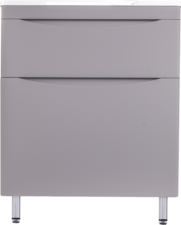 Тумба с раковиной Style Line Бергамо Мини 70 Люкс Plus напольная, антискрейтч серая