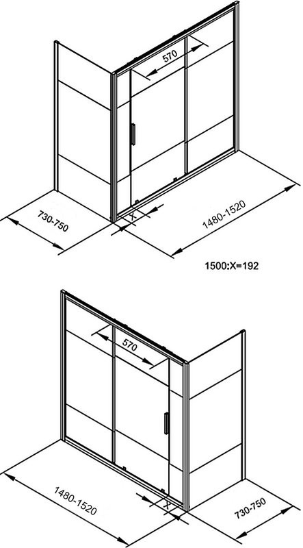 Шторка на ванну Aquanet Practic 150x75