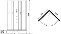 Душевая кабина Niagara Classic NG-3502-14BKG 100х100 см, без крыши, с гидромассажем