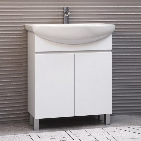 Тумба с раковиной Vigo Wing 70 напольная, белая