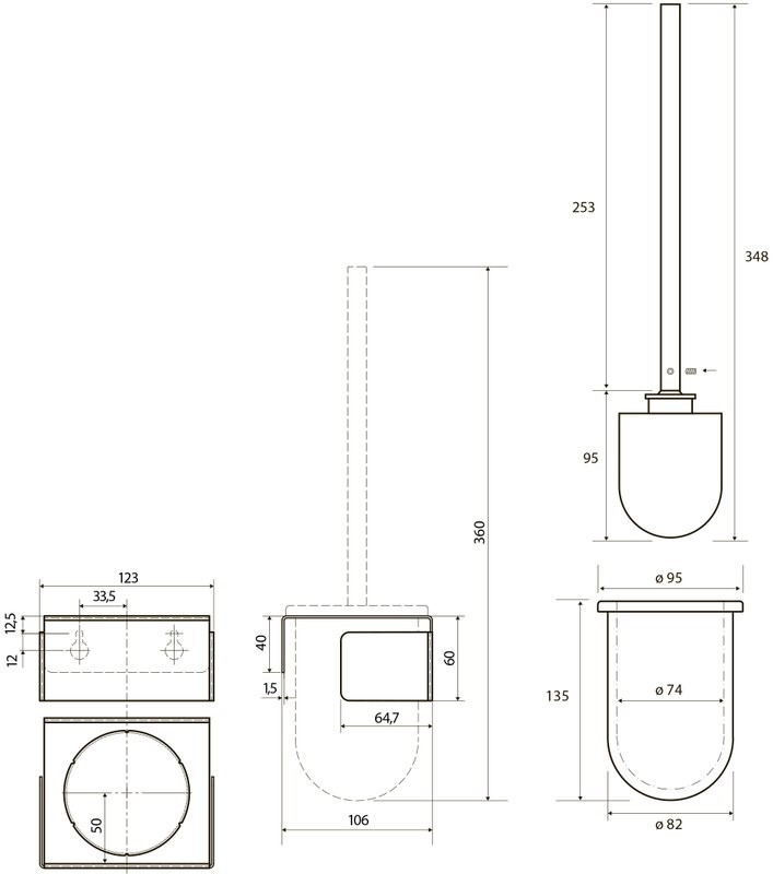 Ершик для унитаза Bemeta Living 101513180 черный