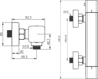 Душевой комплект Термостат Damixa Gala 536000000 + Стойка 953000000