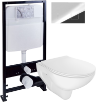 Комплект Унитаз подвесной STWORKI Хедмарк 3510 безободковый + Крышка Smart 0302 быстросъемное, с микролифтом + Инсталляция EWRIKA ProLT 0026-2020 + Кнопка 0041 хром