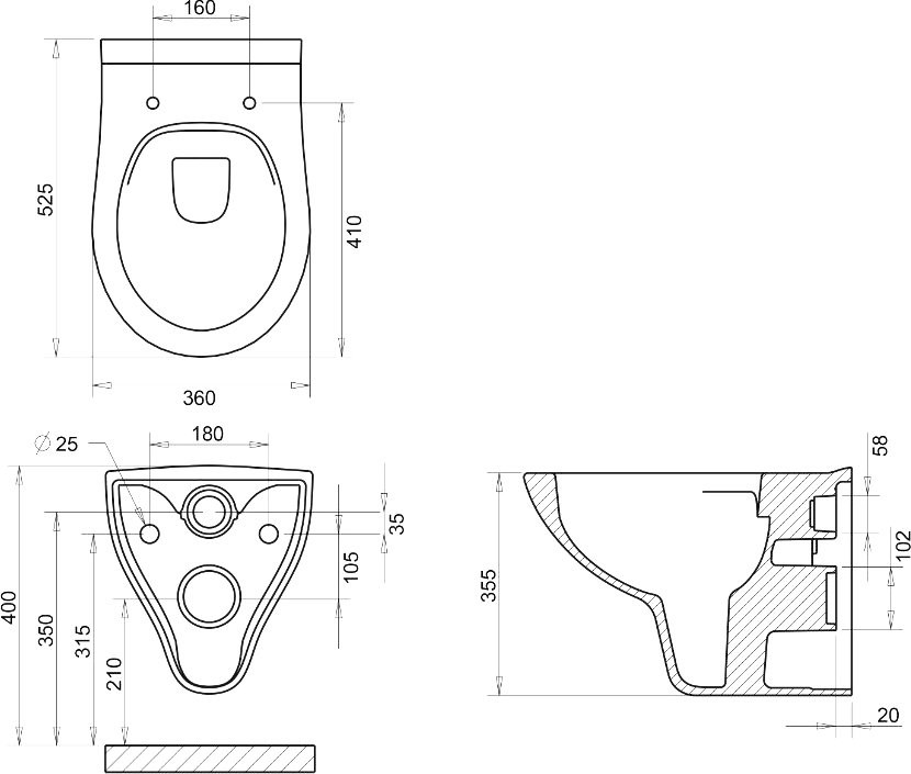 Комплект Унитаз подвесной STWORKI Хедмарк 3510 безободковый + Крышка Smart 0302 быстросъемное, с микролифтом + Инсталляция EWRIKA ProLT 0026-2020 + Кнопка 0041 хром
