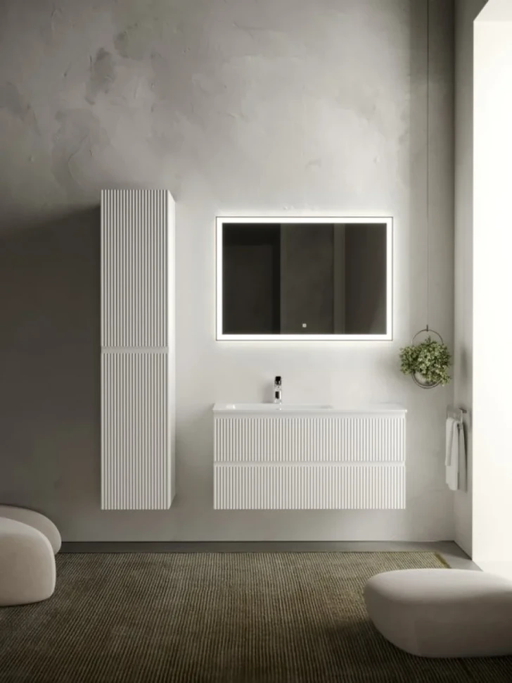 Тумба с раковиной Sancos Snob R 100 см, L, bianco