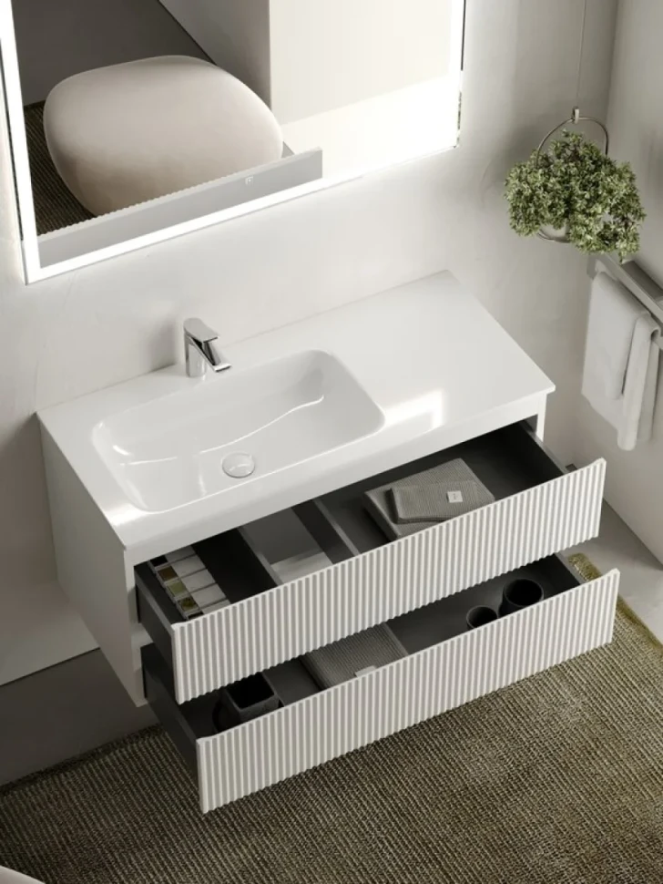 Тумба с раковиной Sancos Snob R 100 см, L, bianco