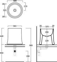 Накладная раковина Simas Sharp SH 10 42 см