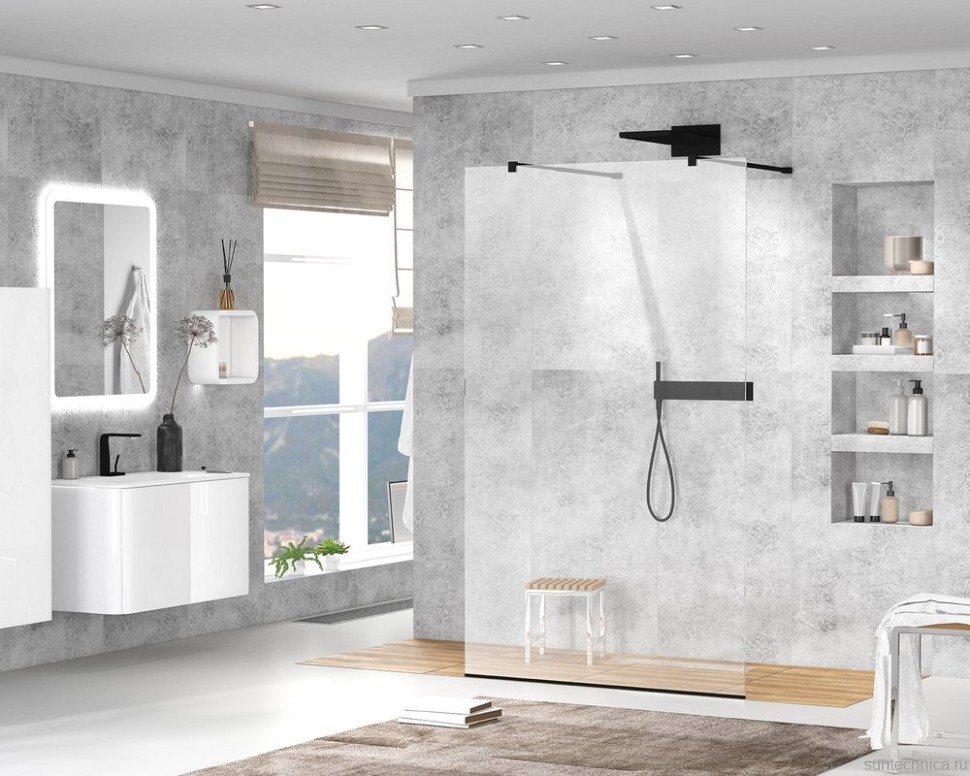 Душевая перегородка Cezares Liberta -L-2-100-C-NERO