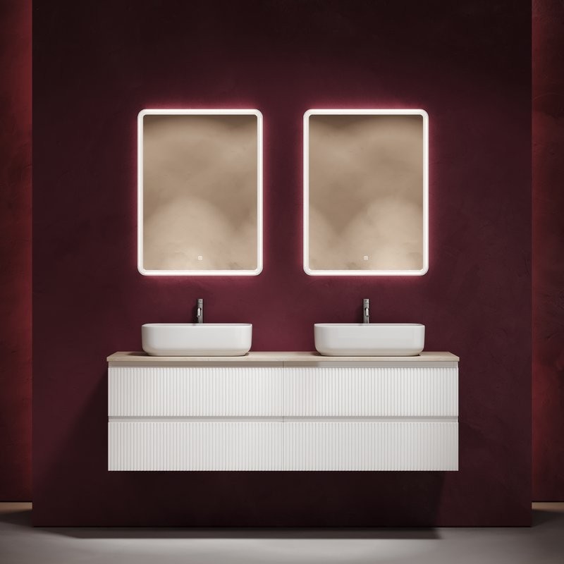 Мебель для ванной комнаты Sancos Snob T 160 bianco, столешница бежевая TT160A2X, раковина CN5043