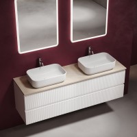 Мебель для ванной комнаты Sancos Snob T 160 bianco, столешница бежевая TT160A2X, раковина CN5043