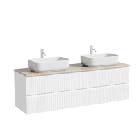 Мебель для ванной комнаты Sancos Snob T 160 bianco, столешница бежевая TT160A2X, раковина CN5043