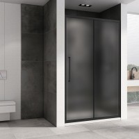 Душевая дверь в нишу Abber Schwarzer Diamant AG30150BMH 150 см, профиль черный, стекло матовое