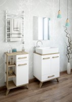 Тумба Sanflor Ингрид 50, белый матовый, швейцарский вяз