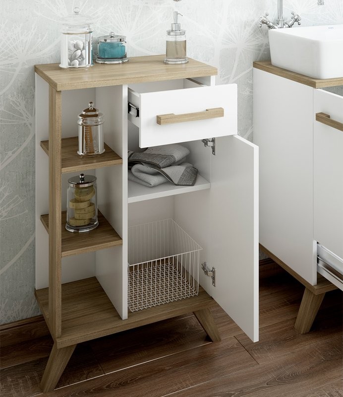 Тумба Sanflor Ингрид 50, белый матовый, швейцарский вяз