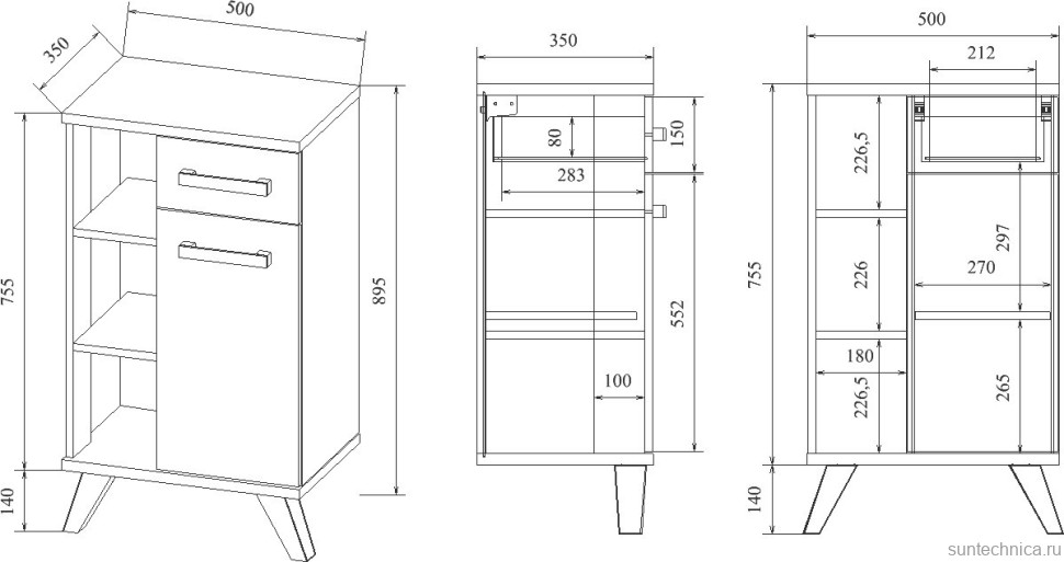 Тумба Sanflor Ингрид 50, белый матовый, швейцарский вяз