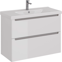 Тумба под раковину Lemark Buno 100 белая глянцевая, 2 ящика