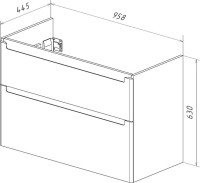 Тумба под раковину Lemark Buno 100 белая глянцевая, 2 ящика