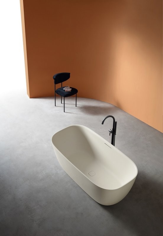 Ванна из искусственного камня AltroBagno Luciana 090223 170x80 см, отдельностоящая, овальная, на ножках, с донным клапаном