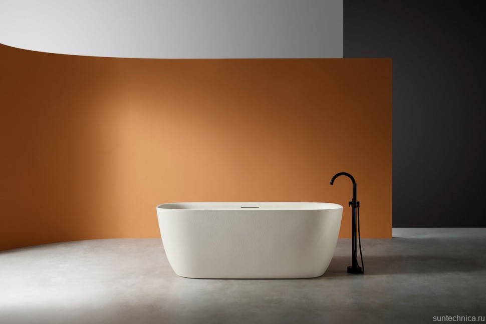 Ванна из искусственного камня AltroBagno Luciana 090223 170x80 см, отдельностоящая, овальная, на ножках, с донным клапаном