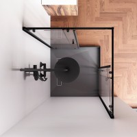 Душевой уголок AM.PM Sunny W87G-403-9090-BT 90x90 см, черный матовый