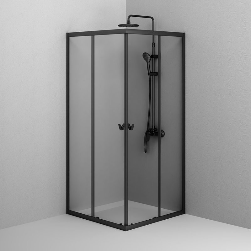 Душевой уголок AM.PM Sunny W87G-403-9090-BT 90x90 см, черный матовый