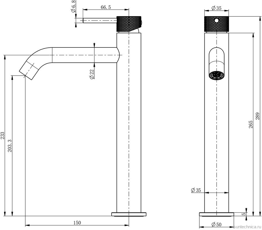 Смеситель для раковины Wonzon & Woghand WW-H1062-MB черный матовый