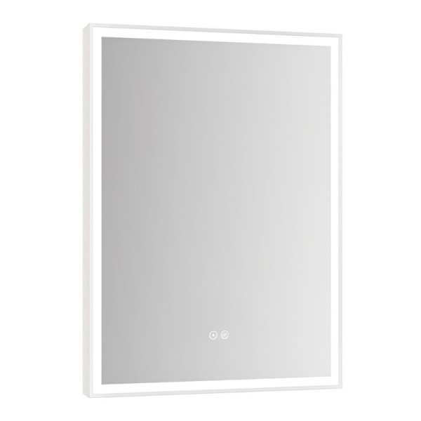 Зеркало в ванную с подсветкой Esbano ES-3682HD 60x80 см для ванной комнаты прямоугольное, со встроенной LED подсветкой холодный свет, с подогревом полотна (системой антизапотевания), с сенсорным выключателем