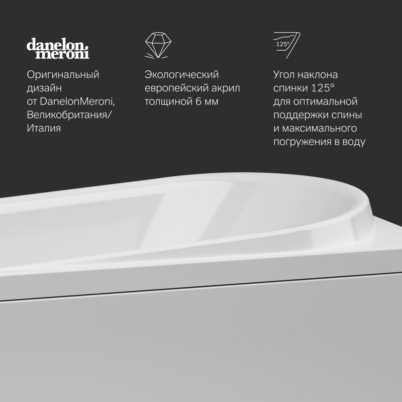 Акриловая ванна AM.PM Like W80A-170-070W-A без опоры 170x70 см, пристенная, белая