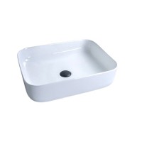 Накладная раковина GID Geometrico D1304 50 глянцевая белая, прямоугольная, фаянс