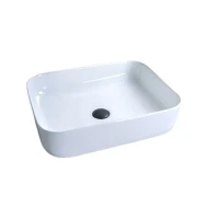 Накладная раковина GID Geometrico D1304 50 глянцевая белая, прямоугольная, фаянс