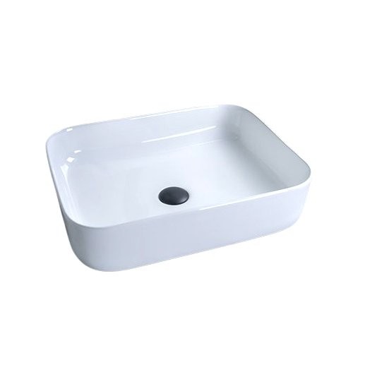 Накладная раковина GID Geometrico D1304 50 глянцевая белая, прямоугольная, фаянс