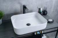 Накладная раковина GID Geometrico D1304 50 глянцевая белая, прямоугольная, фаянс