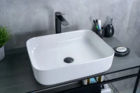Накладная раковина GID Geometrico D1304 50 глянцевая белая, прямоугольная, фаянс