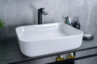 Накладная раковина GID Geometrico D1304 50 глянцевая белая, прямоугольная, фаянс