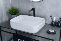 Накладная раковина GID Geometrico D1304 50 глянцевая белая, прямоугольная, фаянс