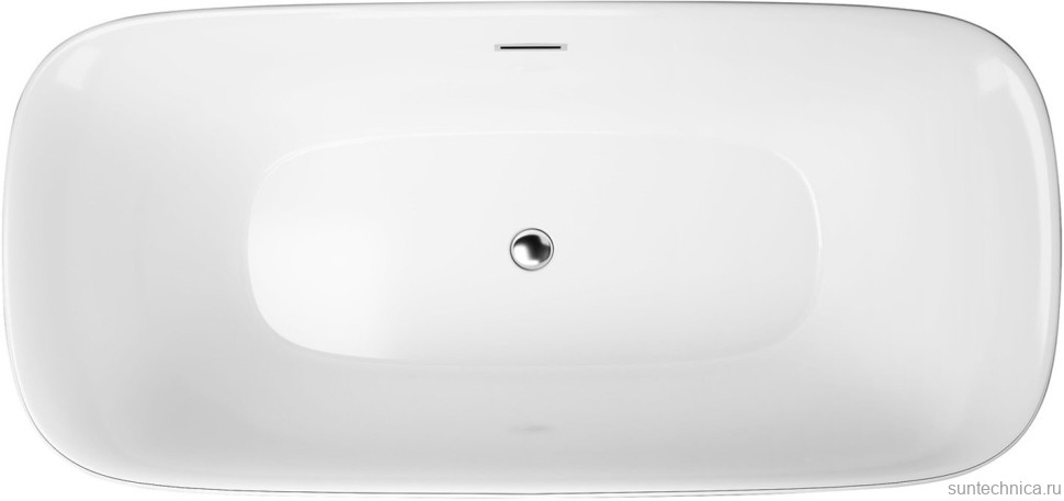 Акриловая ванна BelBagno BB202-1700-800 170x80 см, отдельностоящая, белая, овальная, на ножках, со сливом-переливом