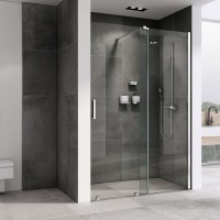 Душевая дверь в нишу Abber Komfort AG90120 120 см, профиль черный, стекло прозрачное