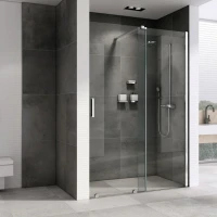 Душевая дверь в нишу Abber Komfort AG90120 120 см, профиль черный, стекло прозрачное