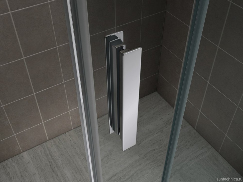 Душевая дверь в нишу Abber Komfort AG90120 120 см, профиль черный, стекло прозрачное