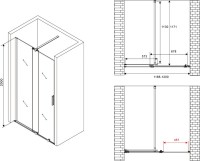 Душевая дверь в нишу Abber Komfort AG90120 120 см, профиль черный, стекло прозрачное