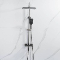 Душевая стойка Shevanik S6136T оружейная сталь