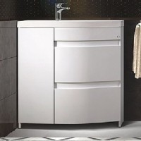 Тумба с раковиной Belux Токио 80 R напольная, белая глянцевая