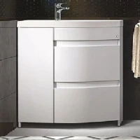 Тумба с раковиной Belux Токио 80 R напольная, белая глянцевая