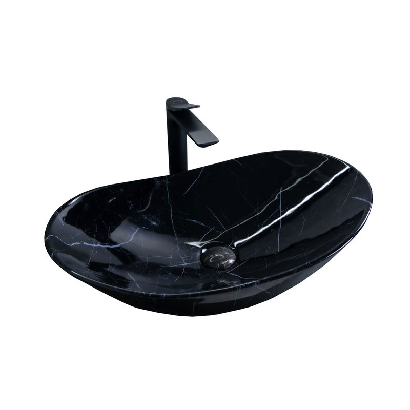 Накладная раковина GID Lago Bs9811 61 под глянцевый камень, овальная, фаянс