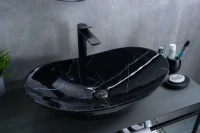 Накладная раковина GID Lago Bs9811 61 под глянцевый камень, овальная, фаянс