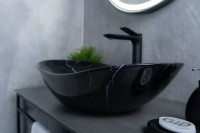 Накладная раковина GID Lago Bs9811 61 под глянцевый камень, овальная, фаянс