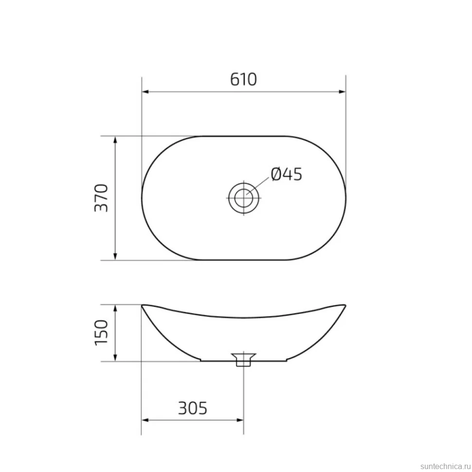 Накладная раковина GID Lago Bs9811 61 под глянцевый камень, овальная, фаянс