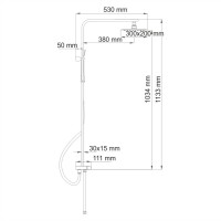 Душевой комплект Термостат Wasserkraft Berkel 4811 для ванны с душем + Стойка A042