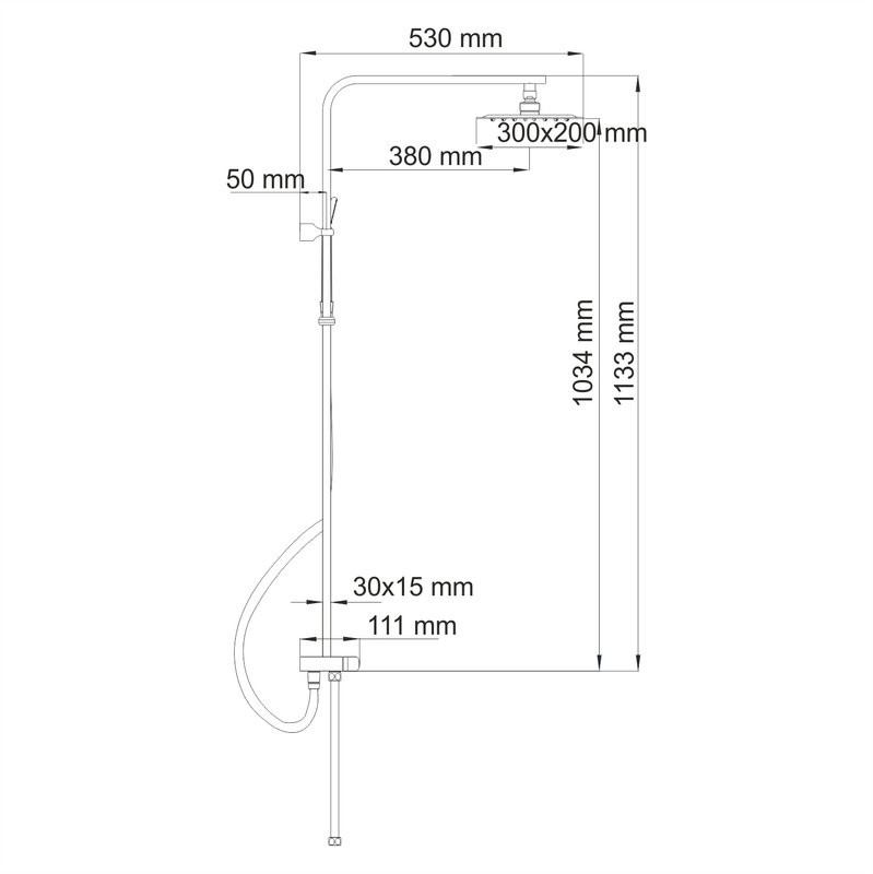 Душевой комплект Термостат Wasserkraft Berkel 4811 для ванны с душем + Стойка A042